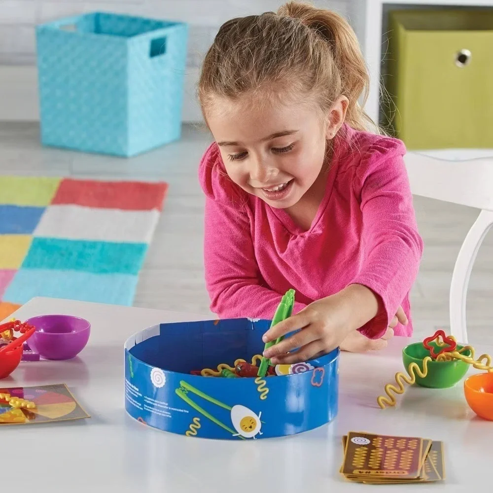 67 Pcs Learning Resources Noodle Knockout! Ramen Rumble Fine Motor Game for Kids
